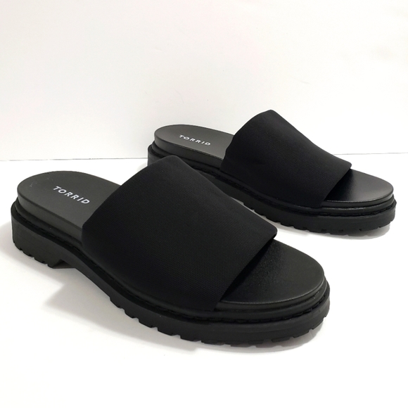 torrid Shoes - 𝅺Torrid Slip on Sandal Slides Black Platform Y2K 90s Sandal Women's Size 10W